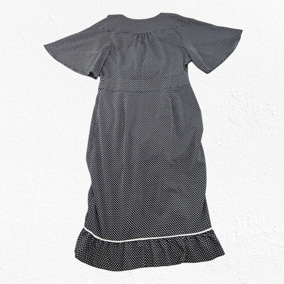 Who What Wear Black White Polka Dot Ruffle Wrap Midi Dress Size Large Officecore - Picture 10 of 10